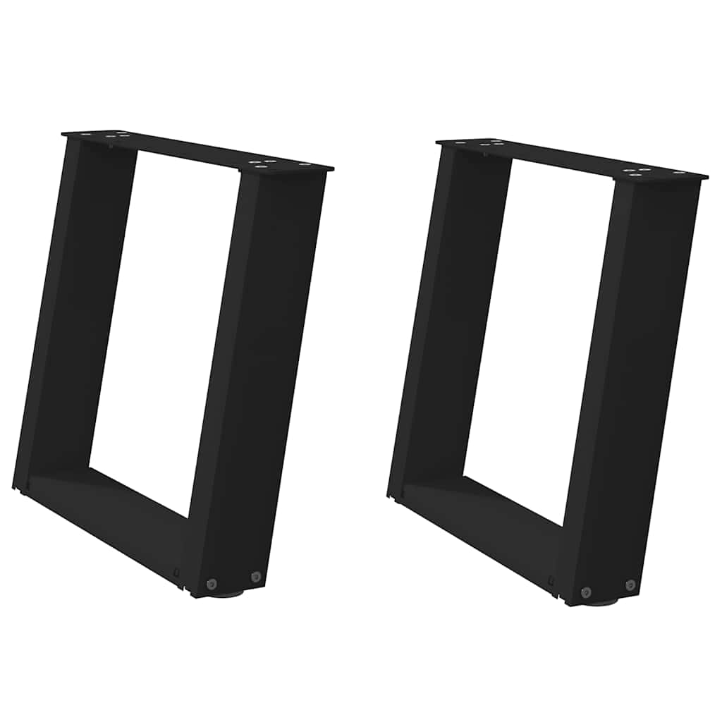 vidaXL Couchtischbeine U-Form 2 Stk. Schwarz 50x(42-43) cm Stahl