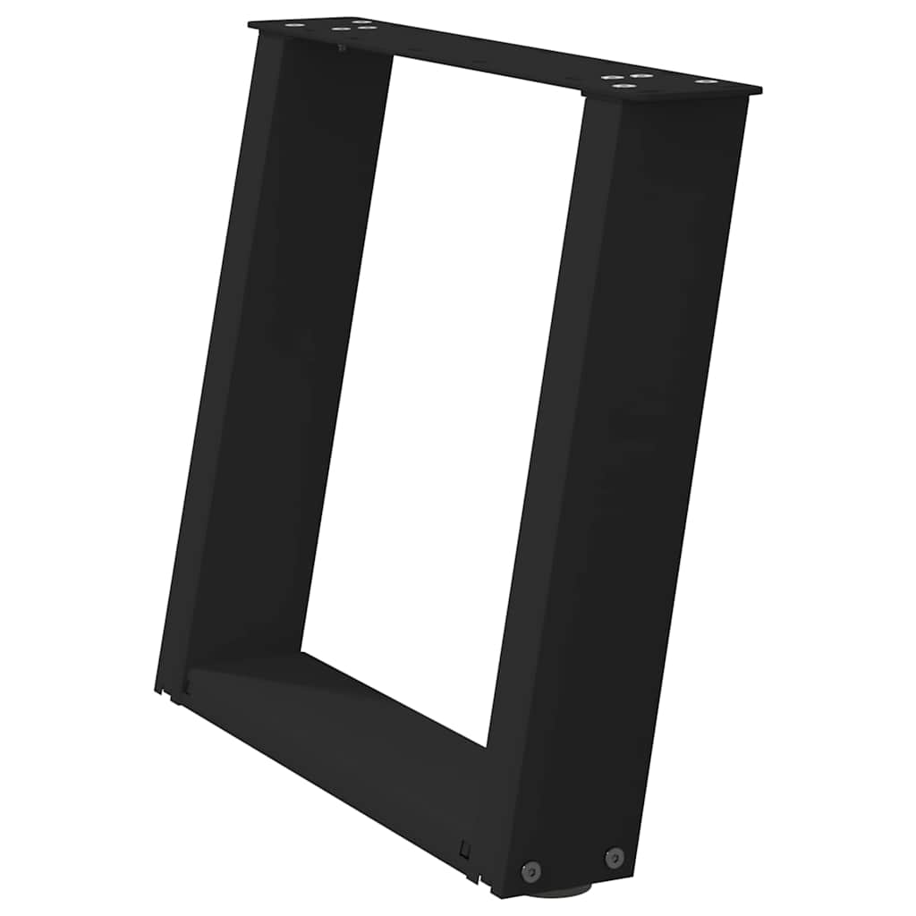 vidaXL Couchtischbeine U-Form 2 Stk. Schwarz 50x(42-43) cm Stahl