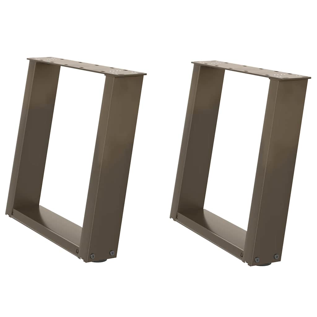 vidaXL Couchtischbeine U-Form 2 Stk. Naturstahl 50x(42-43) cm Stahl