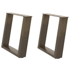 vidaXL Couchtischbeine U-Form 2 Stk. Naturstahl 50x(42-43) cm Stahl