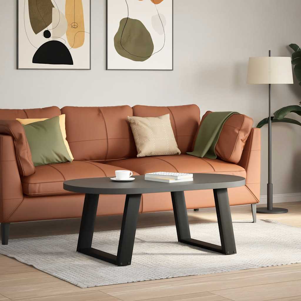 vidaXL Couchtischbeine U-Form 2 Stk. Schwarz 60x(42-43) cm Stahl