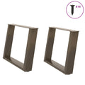 vidaXL Couchtischbeine U-Form 2 Stk. Naturstahl 60x(42-43) cm Stahl