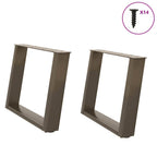 vidaXL Couchtischbeine U-Form 2 Stk. Naturstahl 60x(42-43) cm Stahl