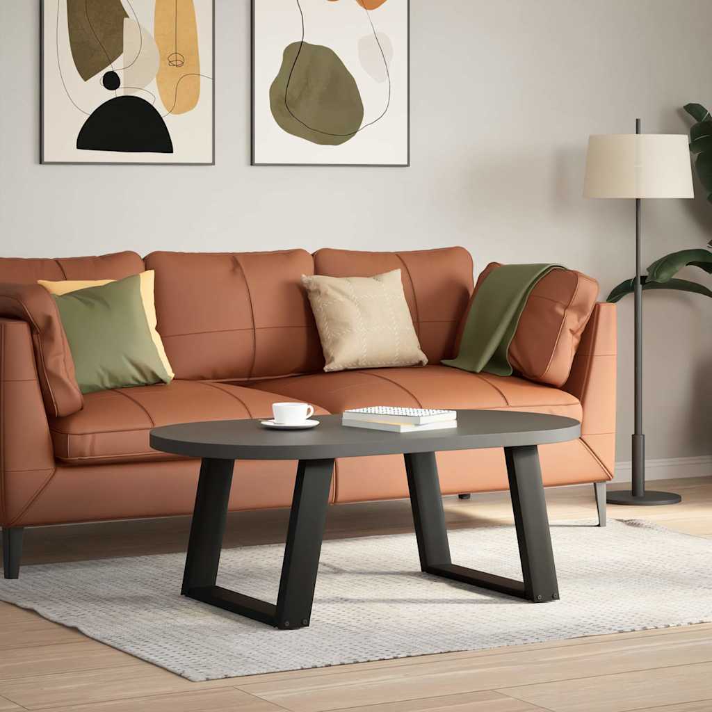 vidaXL Couchtischbeine U-Form 2 Stk. Schwarz 70x(42-43) cm Stahl