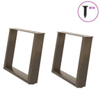 vidaXL Couchtischbeine U-Form 2 Stk. Naturstahl 70x(42-43) cm Stahl