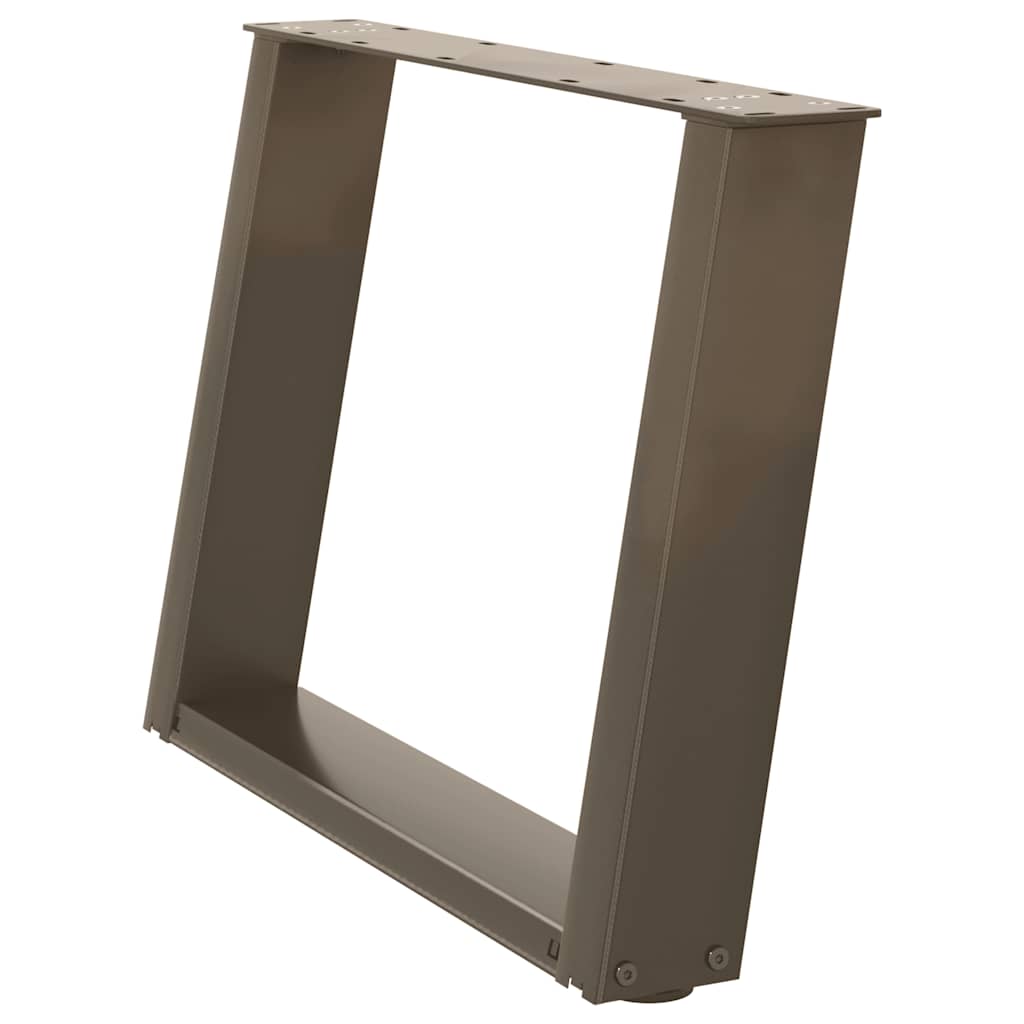 vidaXL Couchtischbeine U-Form 2 Stk. Naturstahl 70x(42-43) cm Stahl