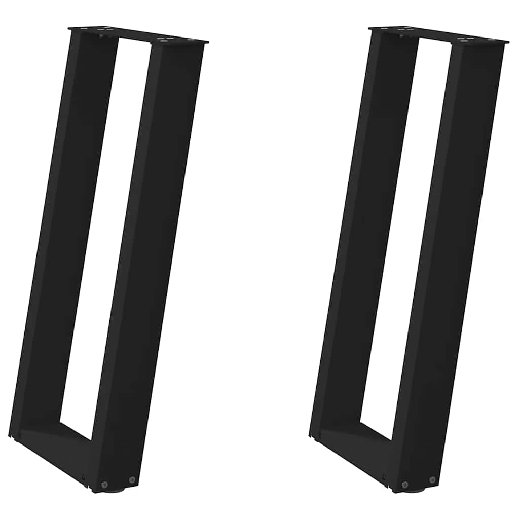 vidaXL Konsolentischbeine U-Form 2 Stk. Schwarz 28x(72-73) cm Stahl