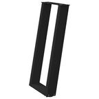 vidaXL Konsolentischbeine U-Form 2 Stk. Schwarz 38x(72-73) cm Stahl