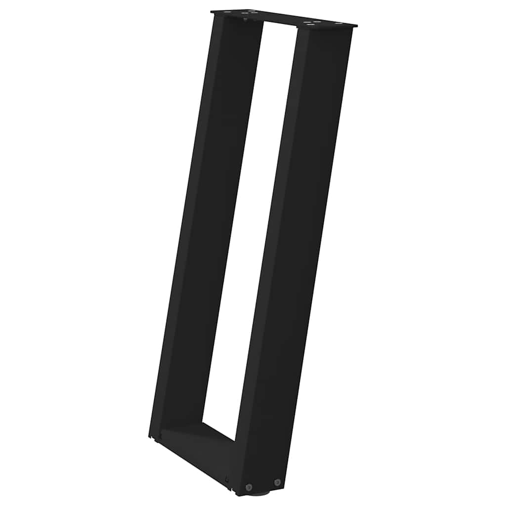 vidaXL Konsolentischbeine U-Form 2 Stk. Schwarz 38x(72-73) cm Stahl