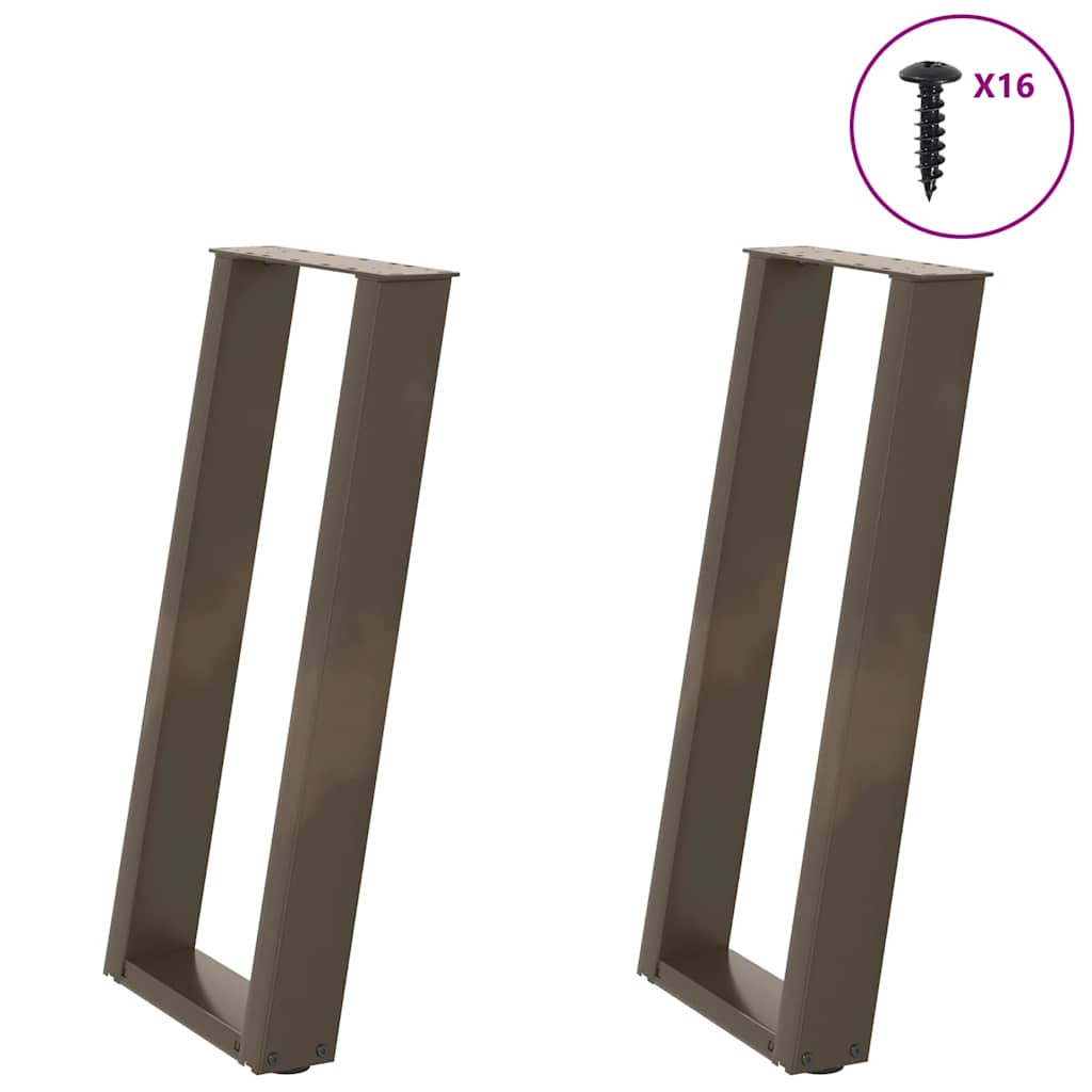 vidaXL Konsolentischbeine U-Form 2 Stk. Naturstahl 38x(72-73) cm Stahl