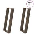 vidaXL Konsolentischbeine U-Form 2 Stk. Naturstahl 38x(72-73) cm Stahl