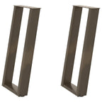 vidaXL Konsolentischbeine U-Form 2 Stk. Naturstahl 38x(72-73) cm Stahl