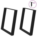 vidaXL Esstischbeine U-Form 2 Stk. Schwarz 70x(72-73) cm Stahl