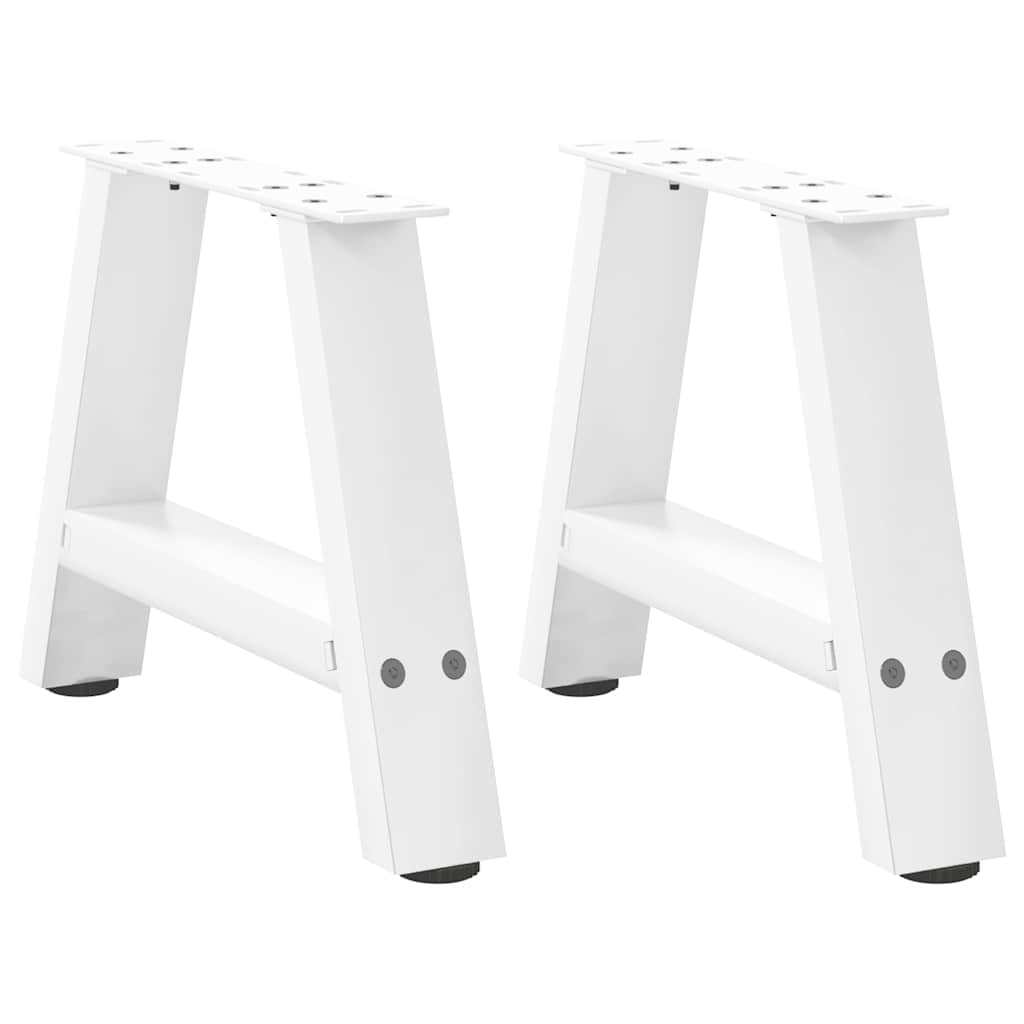 vidaXL Couchtischbeine A-Form 2 Stk. Weiß 40x(30-31) cm Stahl