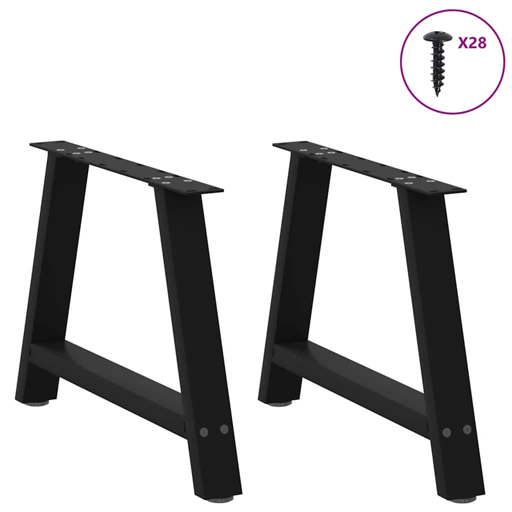 vidaXL Couchtischbeine A-Form 2 Stk. Schwarz 70x(42-43) cm Stahl