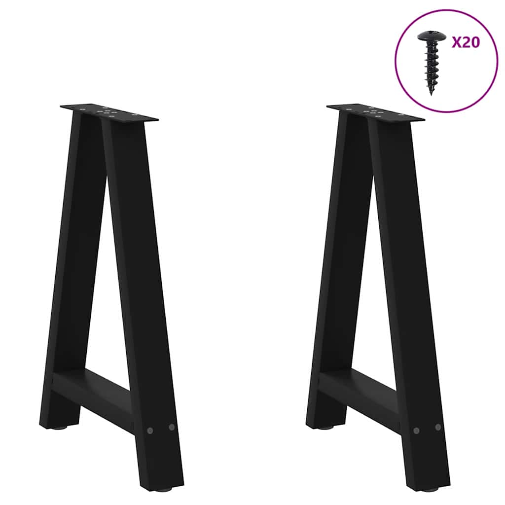 vidaXL Esstischbeine A-Form 2 Stk. Schwarz 50x(72-73) cm Stahl
