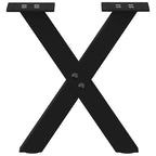 vidaXL Couchtischbeine X-Form 2 Stk. Schwarz 30x(30-31) cm Stahl