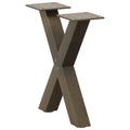 vidaXL Couchtischbeine X-Form 2 Stk. Naturstahl 30x(30-31) cm Stahl