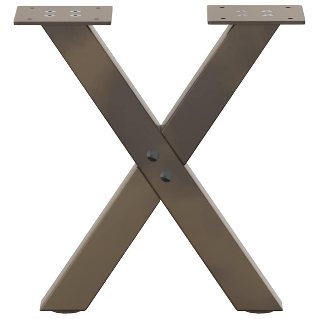 vidaXL Couchtischbeine X-Form 2 Stk. Naturstahl 30x(30-31) cm Stahl