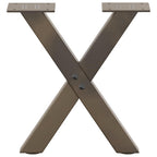 vidaXL Couchtischbeine X-Form 2 Stk. Naturstahl 30x(30-31) cm Stahl