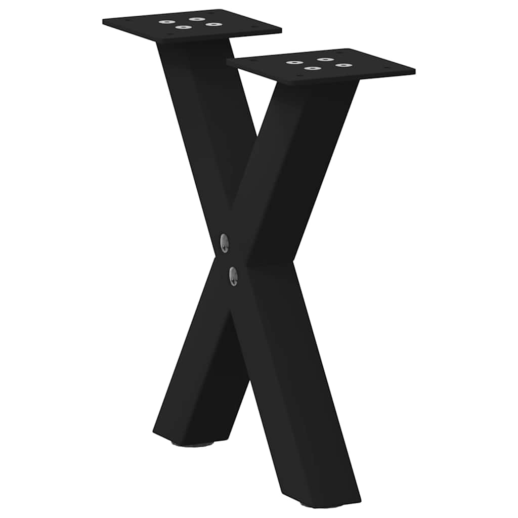 vidaXL Couchtischbeine X-Form 2 Stk. Schwarz 37x(30-31) cm Stahl