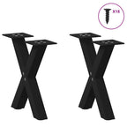 vidaXL Couchtischbeine X-Form 2 Stk. Schwarz 37x(30-31) cm Stahl