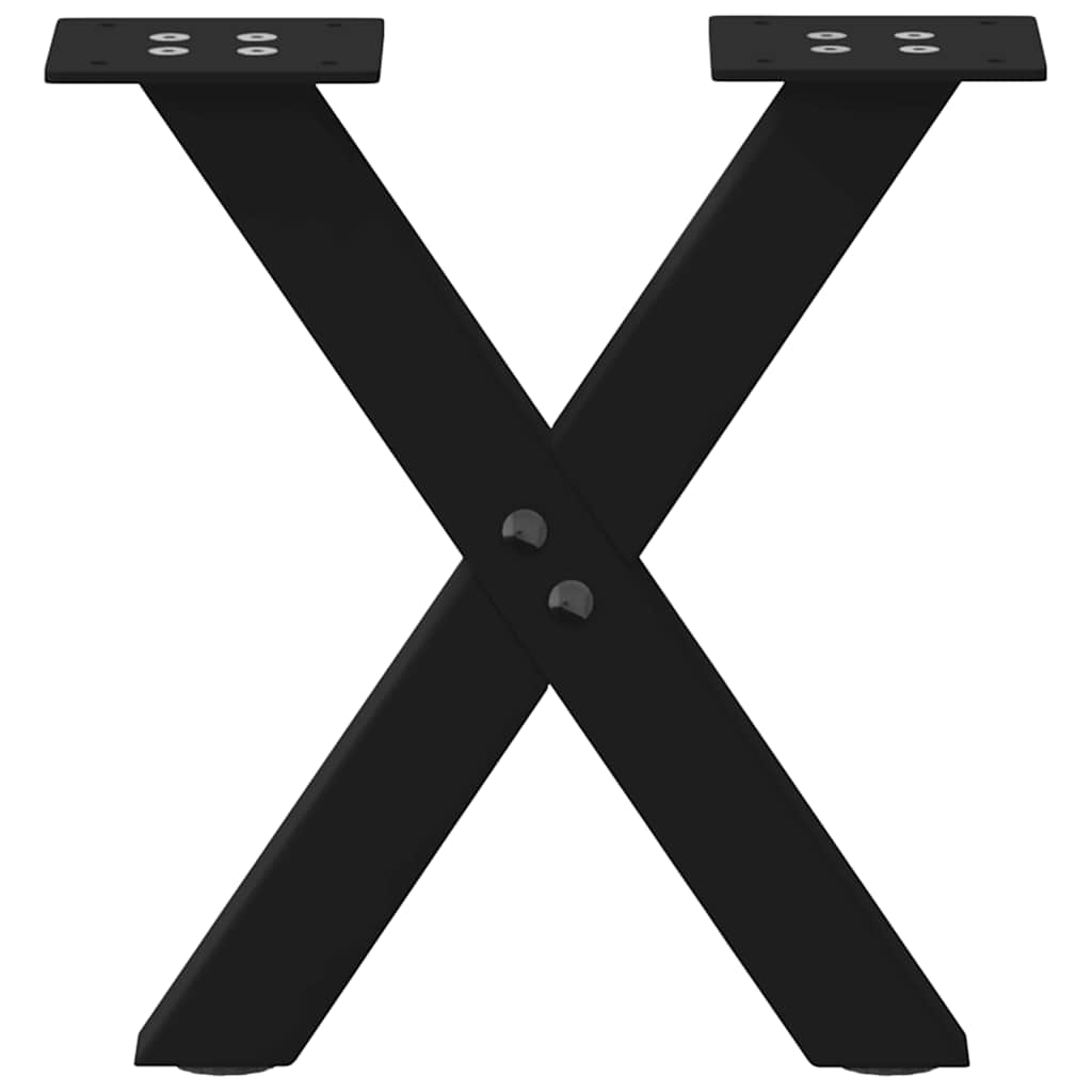vidaXL Couchtischbeine X-Form 2 Stk. Schwarz 37x(30-31) cm Stahl