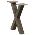 vidaXL Couchtischbeine X-Form 2 Stk. Naturstahl 37x(30-31) cm Stahl