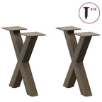 vidaXL Couchtischbeine X-Form 2 Stk. Naturstahl 37x(30-31) cm Stahl