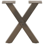vidaXL Couchtischbeine X-Form 2 Stk. Naturstahl 37x(30-31) cm Stahl