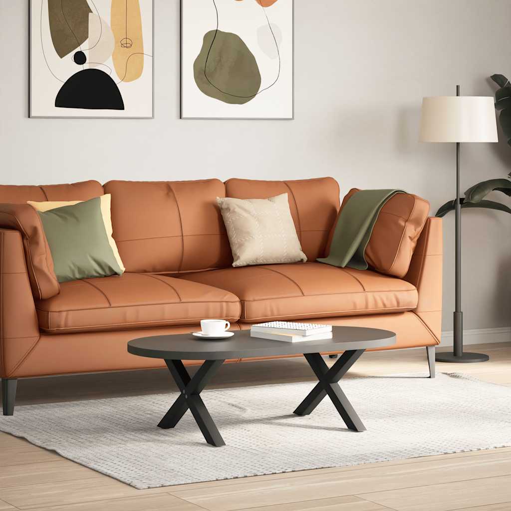 vidaXL Couchtischbeine X-Form 2 Stk. Schwarz 50x(30-31) cm Stahl