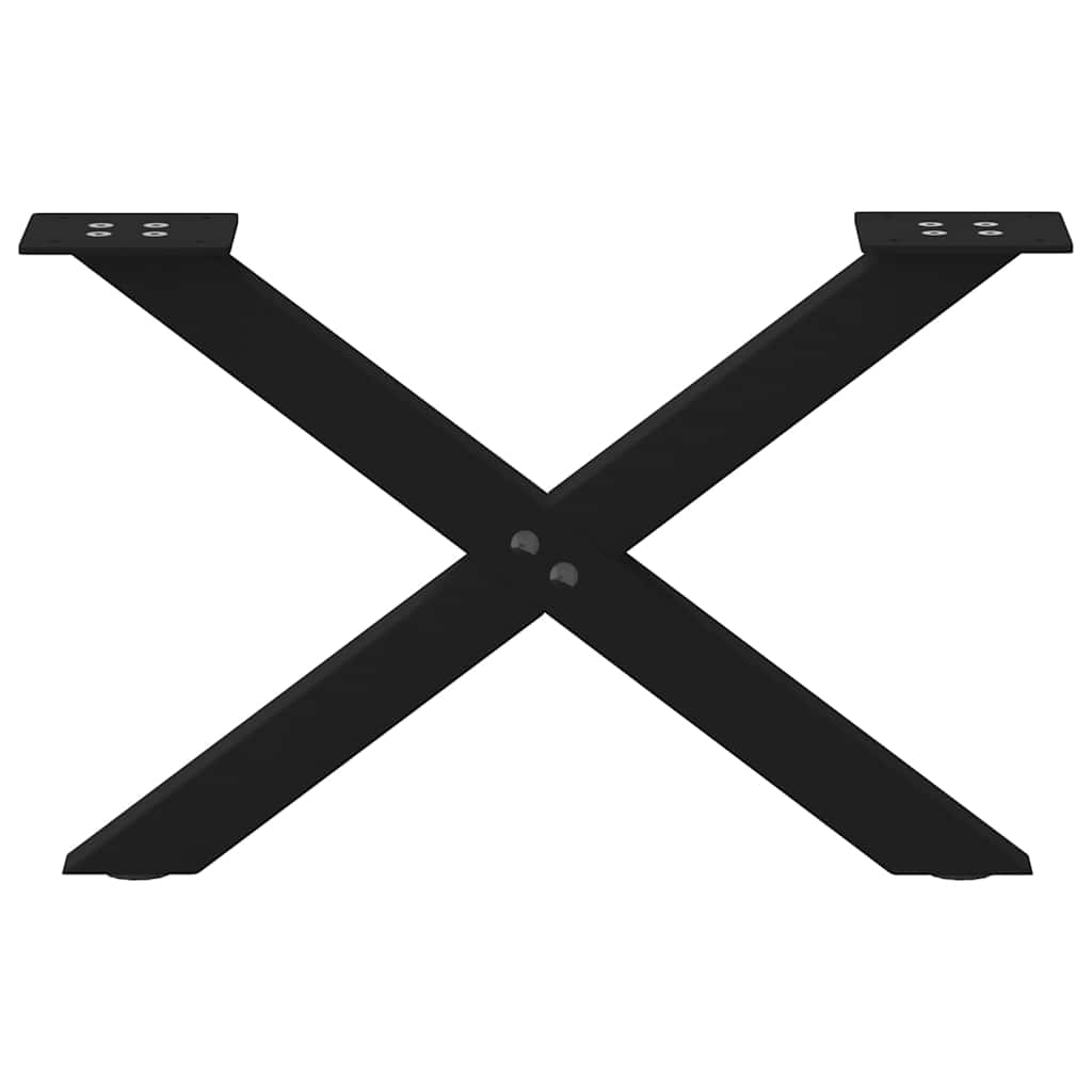 vidaXL Couchtischbeine X-Form 2 Stk. Schwarz 50x(30-31) cm Stahl