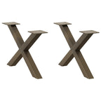 vidaXL Couchtischbeine X-Form 2 Stk. Naturstahl 50x(30-31) cm Stahl