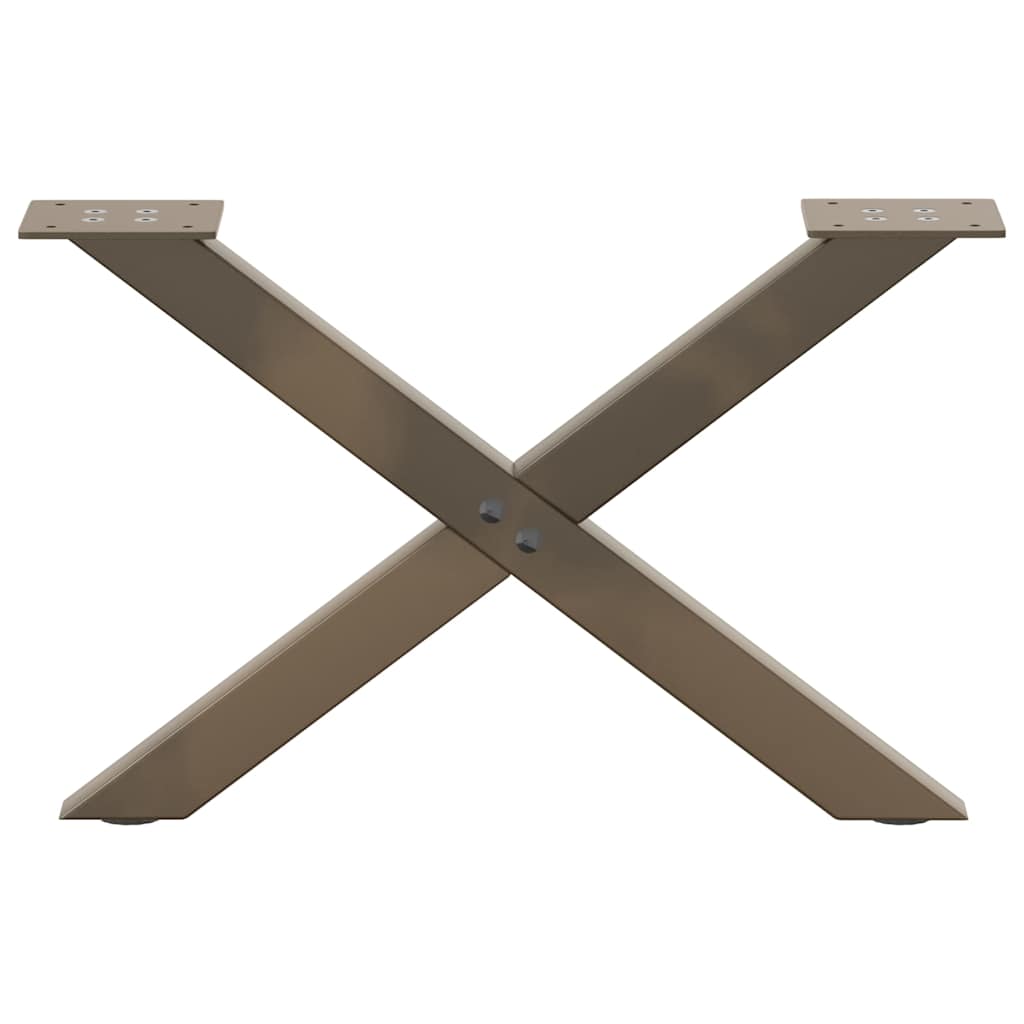 vidaXL Couchtischbeine X-Form 2 Stk. Naturstahl 50x(30-31) cm Stahl