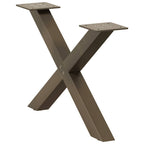 vidaXL Couchtischbeine X-Form 2 Stk. Naturstahl 50x(30-31) cm Stahl