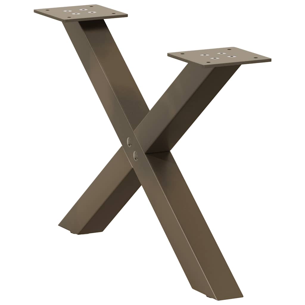 vidaXL Couchtischbeine X-Form 2 Stk. Naturstahl 50x(30-31) cm Stahl