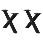 vidaXL Couchtischbeine X-Form 2 Stk. Schwarz 60x(30-31) cm Stahl