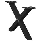 vidaXL Couchtischbeine X-Form 2 Stk. Schwarz 60x(30-31) cm Stahl