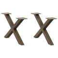 vidaXL Couchtischbeine X-Form 2 Stk. Naturstahl 60x(30-31) cm Stahl