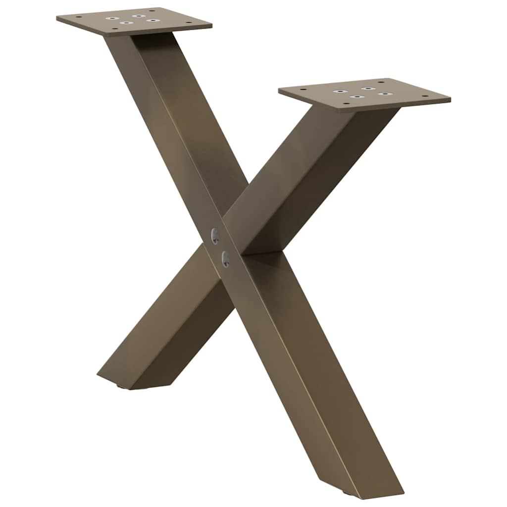 vidaXL Couchtischbeine X-Form 2 Stk. Naturstahl 60x(30-31) cm Stahl