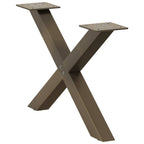 vidaXL Couchtischbeine X-Form 2 Stk. Naturstahl 60x(30-31) cm Stahl