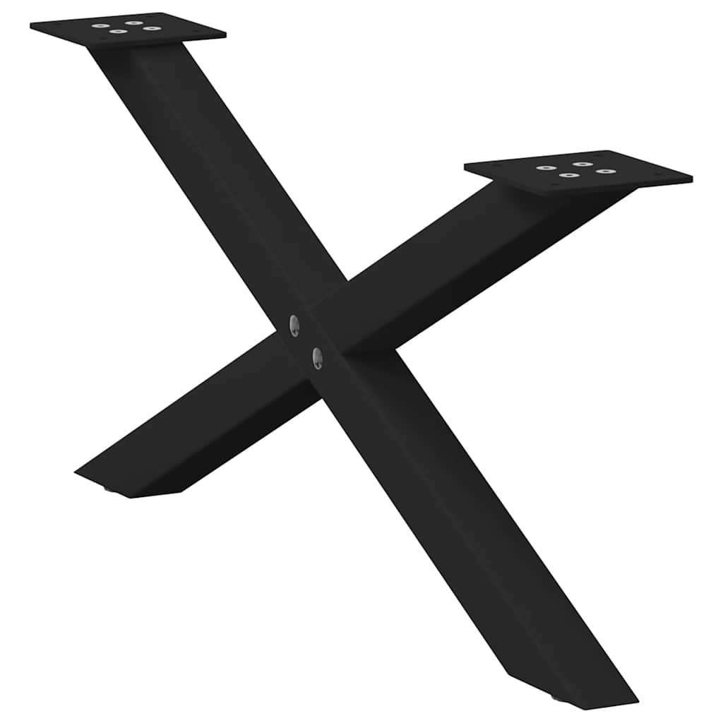 vidaXL Couchtischbeine X-Form 2 Stk. Schwarz 70x(30-31) cm Stahl