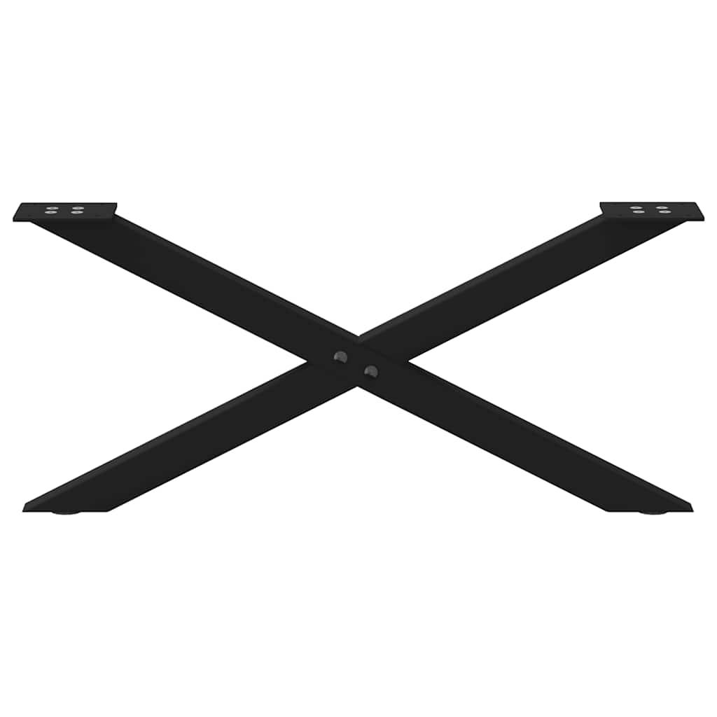 vidaXL Couchtischbeine X-Form 2 Stk. Schwarz 70x(30-31) cm Stahl
