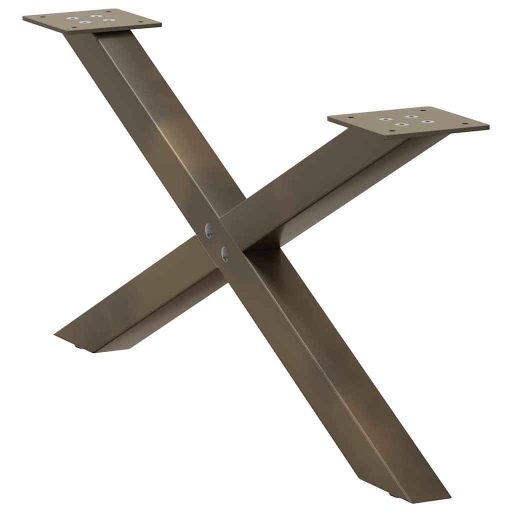 vidaXL Couchtischbeine X-Form 2 Stk. Naturstahl 70x(30-31) cm Stahl