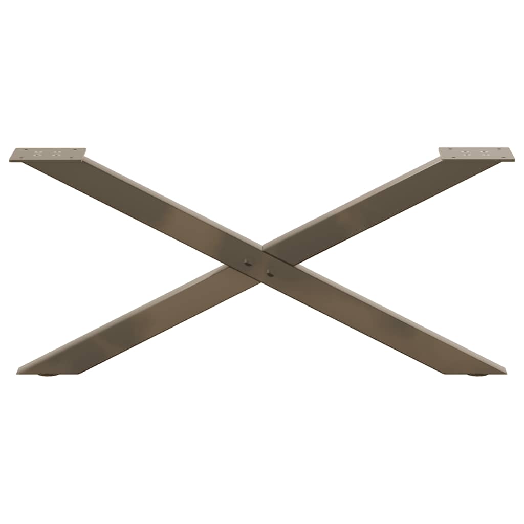 vidaXL Couchtischbeine X-Form 2 Stk. Naturstahl 70x(30-31) cm Stahl