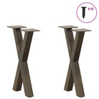 vidaXL Couchtischbeine X-Form 2 Stk. Naturstahl 28x(42-43) cm Stahl