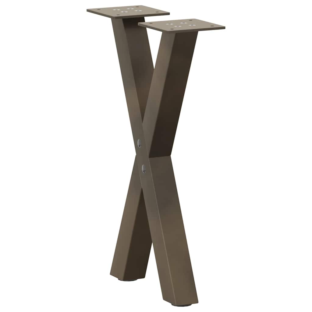vidaXL Couchtischbeine X-Form 2 Stk. Naturstahl 28x(42-43) cm Stahl
