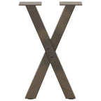 vidaXL Couchtischbeine X-Form 2 Stk. Naturstahl 28x(42-43) cm Stahl