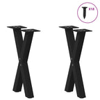 vidaXL Couchtischbeine X-Form 2 Stk. Schwarz 38x(42-43) cm Stahl