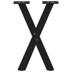 vidaXL Couchtischbeine X-Form 2 Stk. Schwarz 38x(42-43) cm Stahl